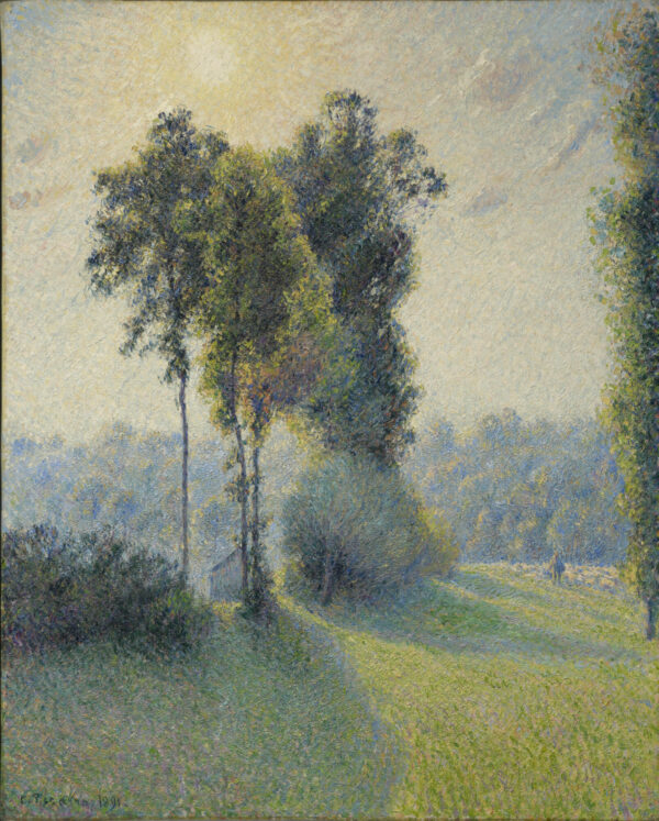 Camille Pissarro, Landscape at Saint-Charles, Near Gisors, Sunset (1891)