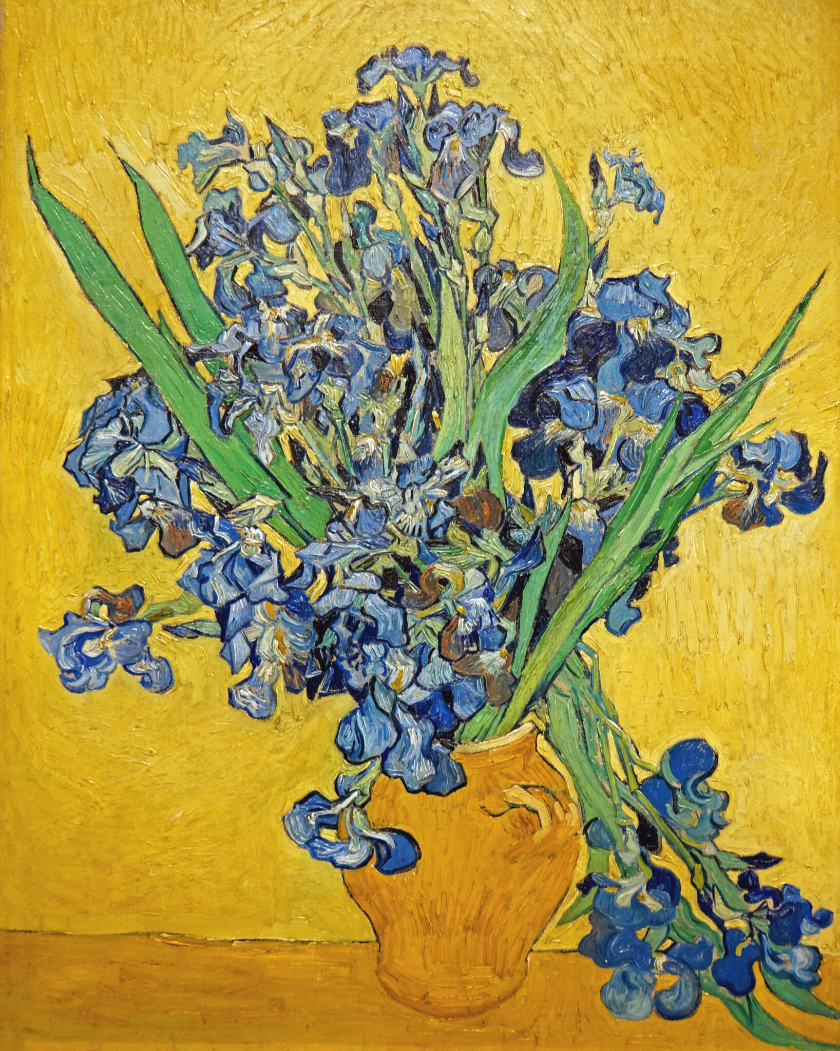 van Gogh, Vase mit Iris vor gelben Hintergrund (1890) Replikka.Art